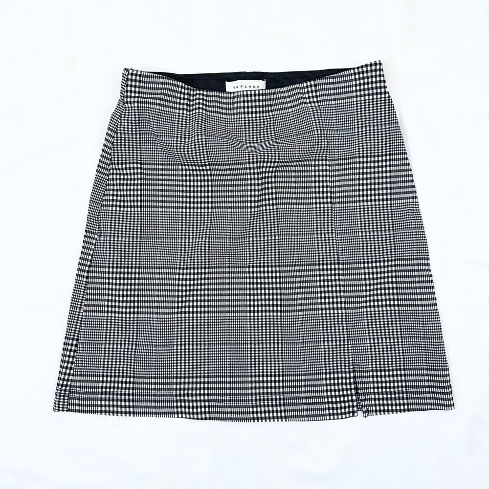 Topshop Plaid A-Line Mini Skirt – Black/White – 2P